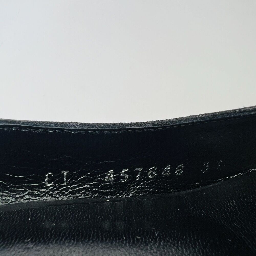 Saint‎ Laurent Babies Block Heel Ankle Strap Pumps Black Suede Women’s Size 37 - Picture 10 of 14